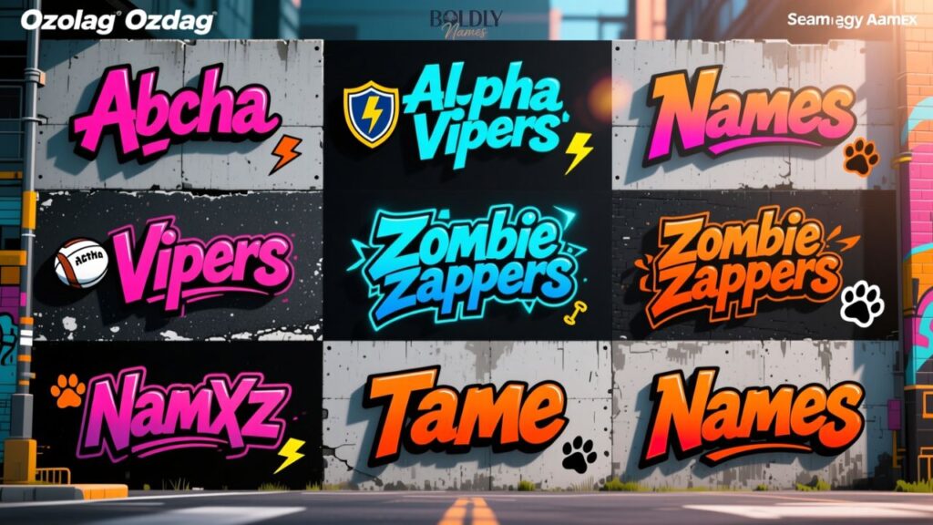 A-Z Oztag Team Names