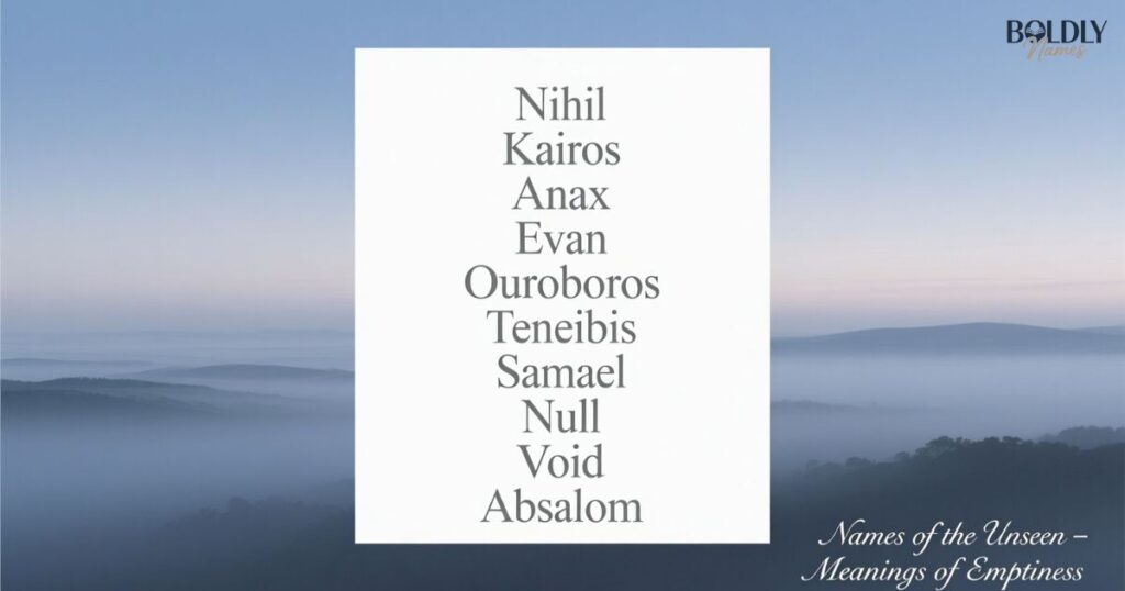 Male Names That Mean Void