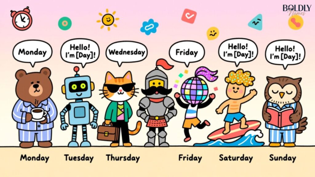 900 Hilarious Funny Names for the Days of the Week Ideas